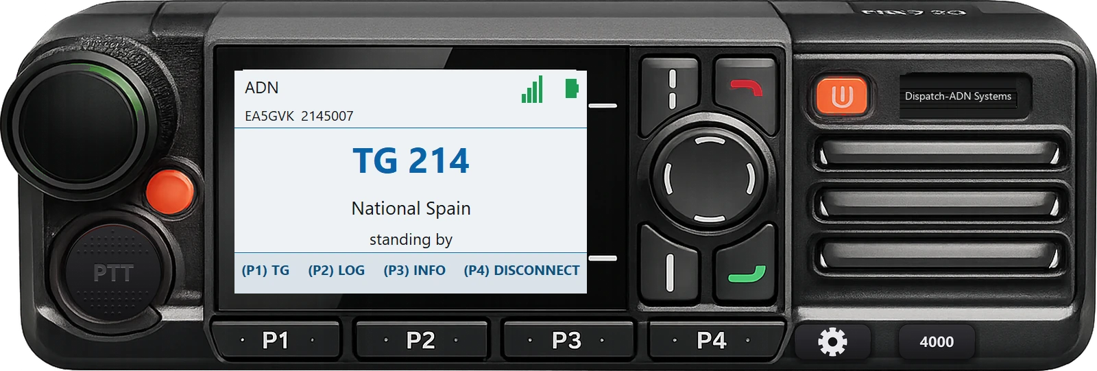DMR Dispatch con el aspecto de una emisora Hytera